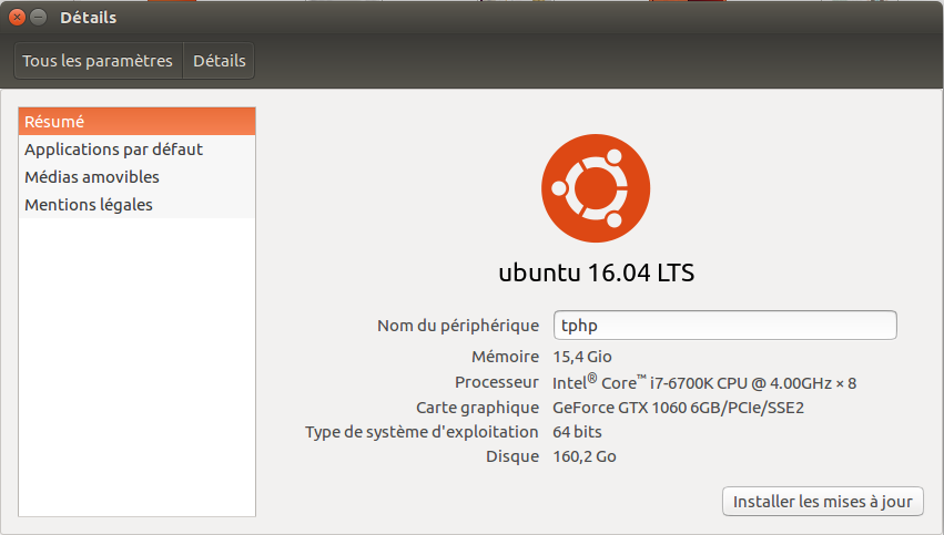 Version Linux Ubuntu 16.04